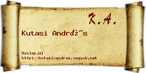 Kutasi András névjegykártya