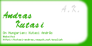 andras kutasi business card